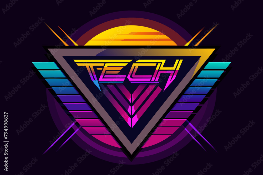 Fototapete Explore vibrant color gradients to create a tech-inspired logo with vector elements
