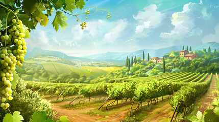 Nature background with Vineyard --