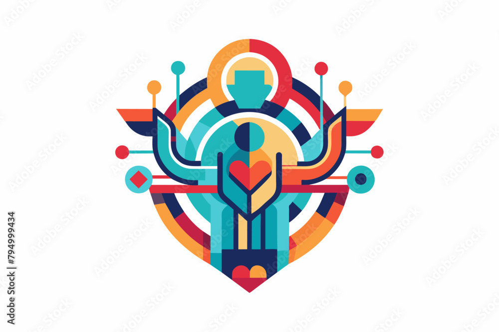Aufkleber imagine an abstract icon that reflects the complexity of human emotions