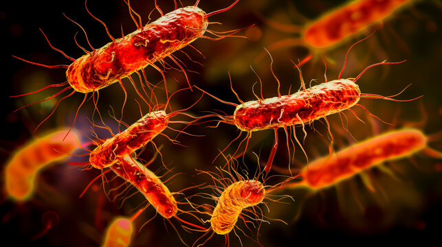 illustration of Listeria monocytogenes bacteria that cause the disease listeriosis - food poisoning concept