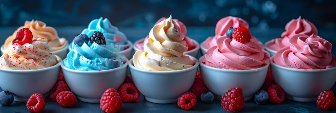 Modern dessert maker Perfect banner image for Google,
Sweet food desserts with whipped cream ai imagge
