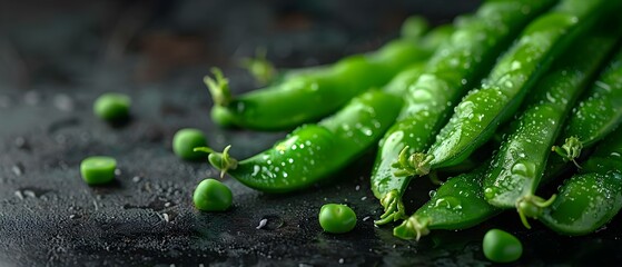 The Significance of Green Peas in Pods as a Common Legume from Land Plants. Concept Green Peas, Nutrition Facts, Legumes, Growing Techniques, Culinary Uses