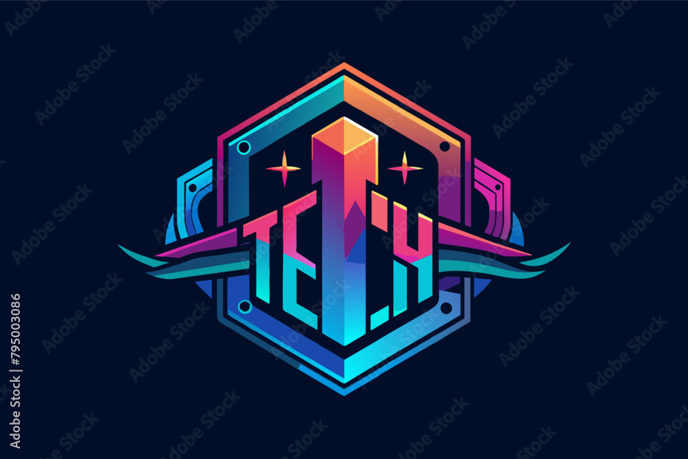 Poster symbolize growth and innovation in a tech-focused logo vector