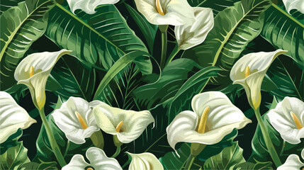 Seamless pattern Exotic wallpaper of tropical flowers