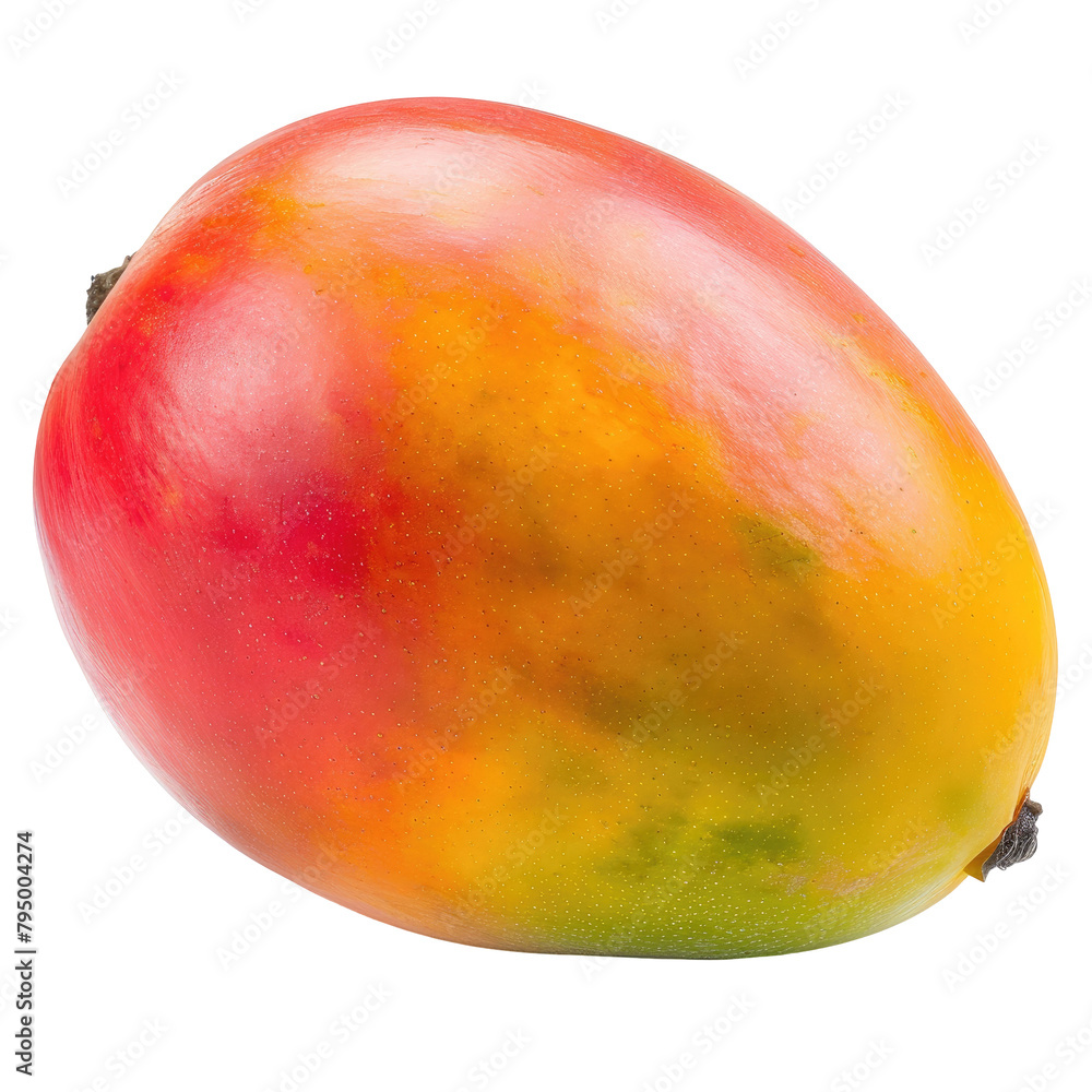 Poster a vibrant ripe mango stands out against a pristine transparent background with a clean isolated on w
