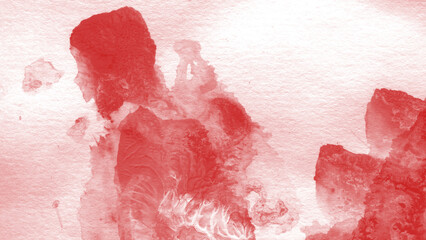 red watercolor painting on a white texture background