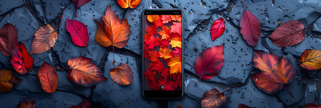 Silver iPhone XI,
A wallpaper for a fall landscape with red berries and the word autumn
