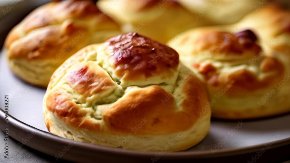 Poster  Deliciously baked goldenbrown bread rolls