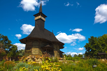 Moldova Chisinau wooden church on a sunny summer day