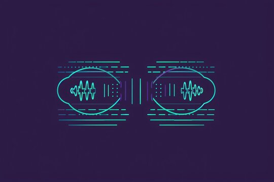 a blue and green lines with a purple background