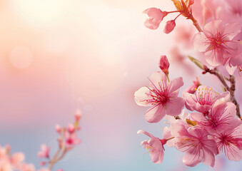 sakura flowers of pink color