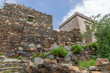 An ancient historical castle constructed using stones in ancient Arabian architecture in the Al...