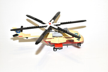 Helicopter side view of the toy.