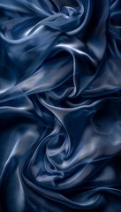 Obraz premium Tranquil blue silk waves create calming abstract background with ample space for text placement