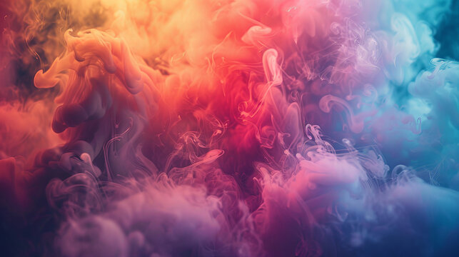 A colorful smokey background with a red and blue swirl