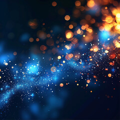 Gorgeous fairy sparks, lights, abstract, colorful, dark blue background