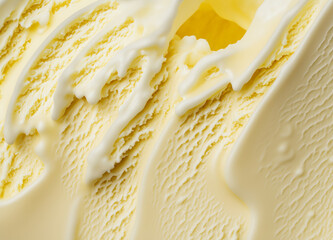 Close up of vanilla ice cream texture