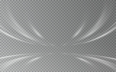 This is a modern abstract high-speed white motion effect. It is also a futuristic dynamic motion technology. It can be used as a banner or poster design background idea. Speed lines png.