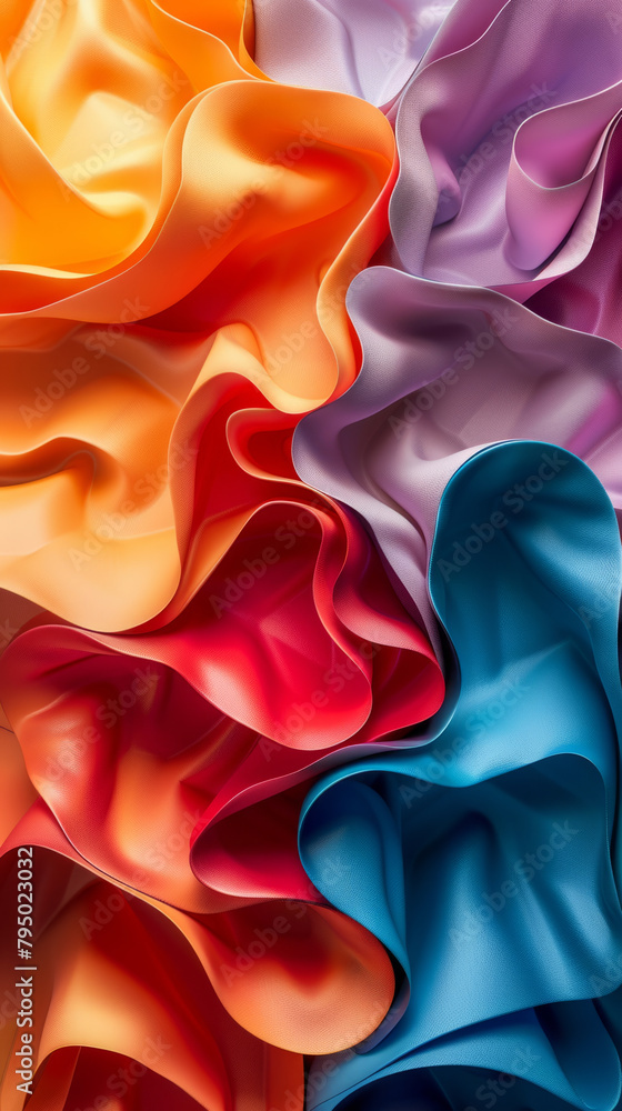 Poster vibrant and dynamic abstract shapes designed for mobile displays