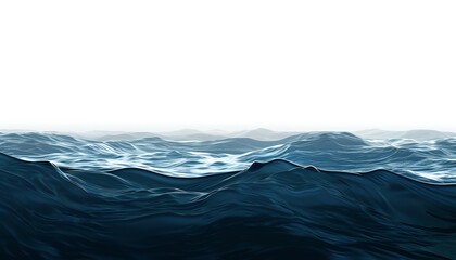 Realistic Image of a deep sea seascape on a white background, Stock photo style.