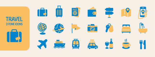 Set of icons about travel, hotels, etc.