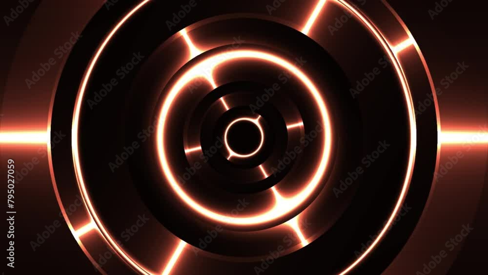 Poster ring circle animation video effect with golden line abstract background