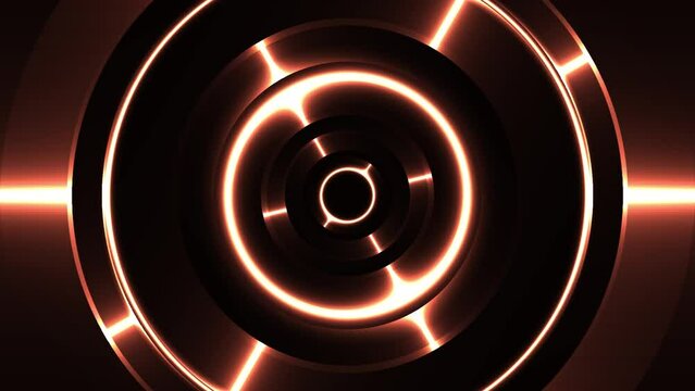 ring circle animation video effect with golden line abstract background