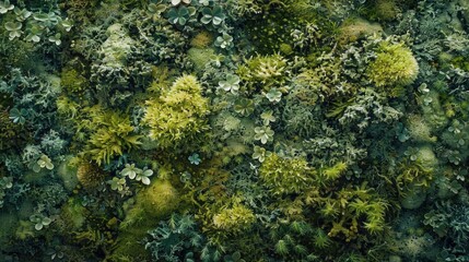 Fototapeta na wymiar Close up Nature Photograph Featuring Abundant Moss with Intricate Texture for Nature Backdrops