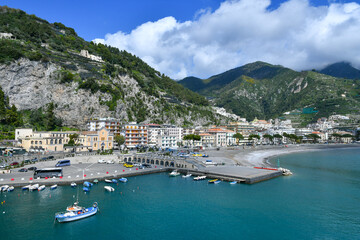 The beach of a town on the Amalfi coast in Italy.