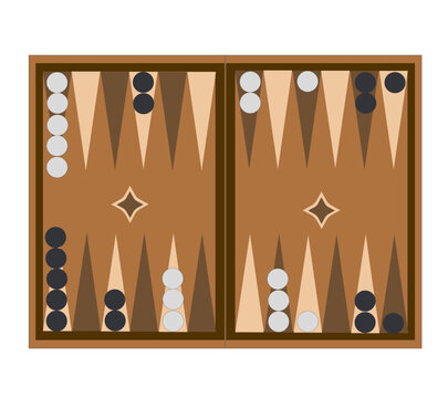Plateau de backgammon sur fond blanc