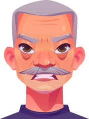 Fototapeta premium Angry Old Man Face