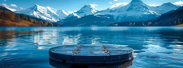 Küchenrückwand glas motiv Serene Lake Landscape with Mountains and Reflection, Capturing Tranquil Nature and Scenic Beauty © Jannat