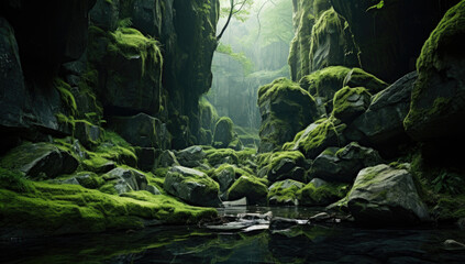 Among the ruins of an ancient jungle temple.