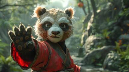 Kung Fu master panda illustration.