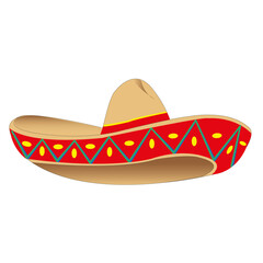 Sombréro, chapeau mexicain sur fond blanc