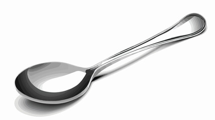 Stainless steel spoon isolated on white background vector