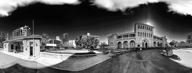 Panoramic view of Perth Mint Building under a beautiful sun, Western Australia