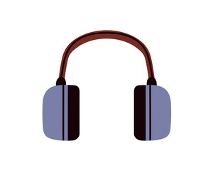 Ear safety, protective headphones for noise reduction. Industrial equipment, earmuffs for hearing protection. Loud sound defenders, PPE. Flat graphic vector illustration isolated on white background