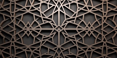 Embracing the rich heritage of Islamic art, a seamless vector pattern intricately weaves together traditional ornamentation and abstract geometric shapes.