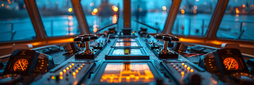  Close-up view of a hand holding a television remote,
Cruise ship cockpit photo 
