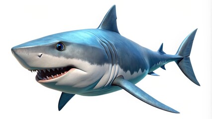 Fototapeta premium 4K Shark White Background