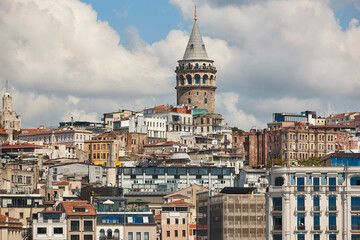 Fototapeta premium Galata tower in Istambul city center. Landmark in Turkey