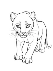 Cartoon Panther coloring page design, white color ai generated