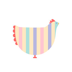 Spring colorful easter hen. Happy easter. Vector flat illustration on white background