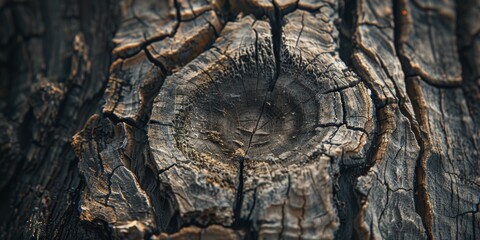 Textured Tree Trunk Detail Showcasing Natural Wood Patterns and Rings