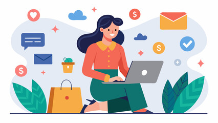 Fototapeta premium A fashion enthusiast starting a successful fashion blog and eventually making money from affiliate marketing and sponsored content.