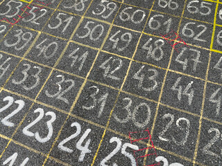 Counting Fun on the Playground. Chalk Numbers Galore. Train your brain, concept. Memory play.