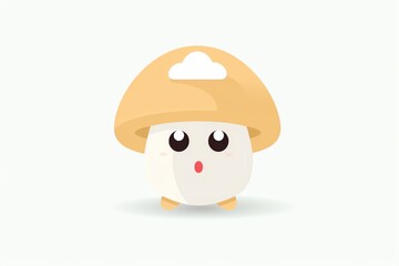 Fototapeta premium A nervous mushroom cartoon flat design