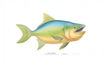 A watercolor of Pacu  Related to piranhas but with flat, humanlike teeth