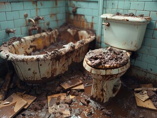 Poop in a toilet, a humorous take on everyday realities - obrazy, fototapety, plakaty